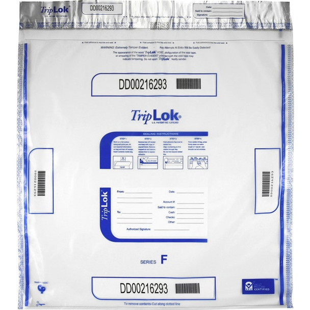 ControlTek High-Performing Security Bags - 20" Width x 20" Length - Seal Closure - Clear - Polyethylene - 50/Pack - Cash, Bill, Deposit