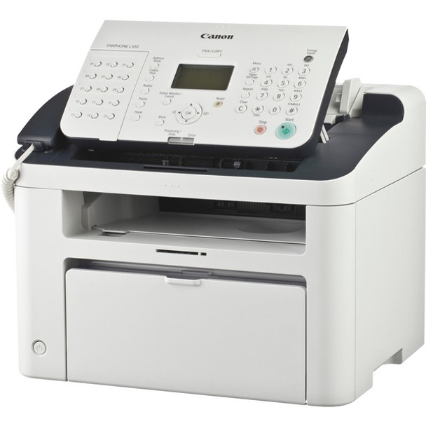 Canon FAXPHONE L100 Laser Multifunction Printer - Monochrome - White - Copier/Fax/Printer/Telephone - 19 ppm Mono Print - 1200 x 600 dpi Print - Up to 8000 Pages Monthly - 150 sheets Input - Monochrome Fax - USB - 1 Each - For Plain Paper Print