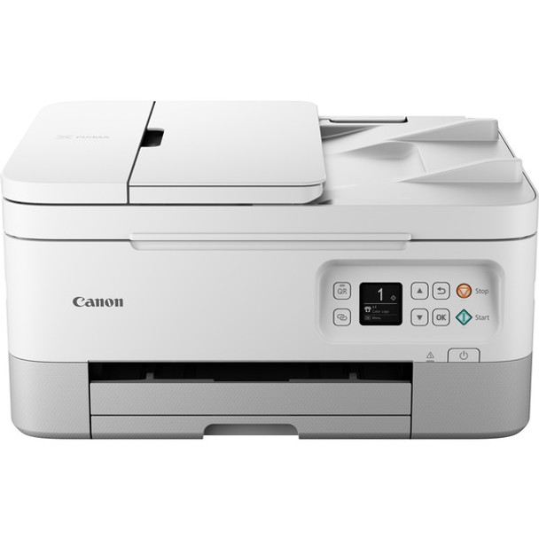 Canon TR7020AWH Wireless Inkjet Multifunction Printer - Color - White - Copier/Printer/Scanner - 4800 x 1200 dpi Print - Automatic Duplex Print - Color Scanner - Wireless LAN - Wireless PictBridge - USB - 1 Each - For Photo Print