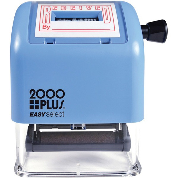 Consolidated Stamp 011091/2 2000 Plus Easy Select Dater - Message/Date Stamp - "RECEIVED" - 1" Impression Width x 1.81" Impression Length - 4 Bands - Red, Blue - 1 Each