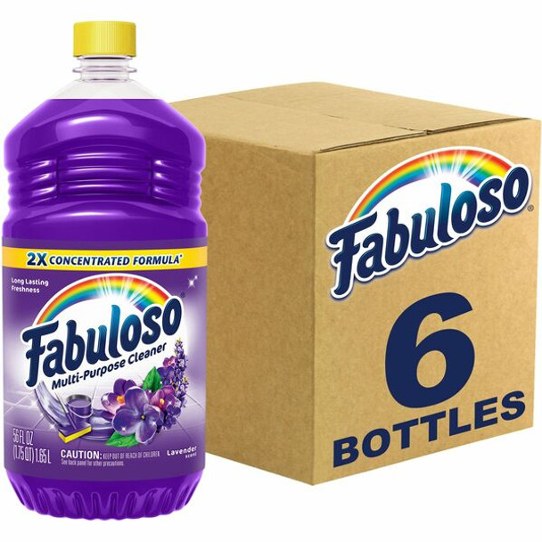 Fabuloso All-Purpose Cleaner - 56 fl oz (1.8 quart) - Lavender ScentBottle - 6 / Carton - Purple