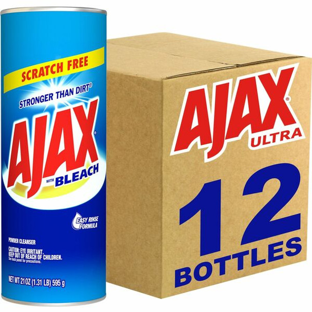 AJAX Powder Cleanser With Bleach - 21 oz (1.31 lb) - 12 / Carton - White