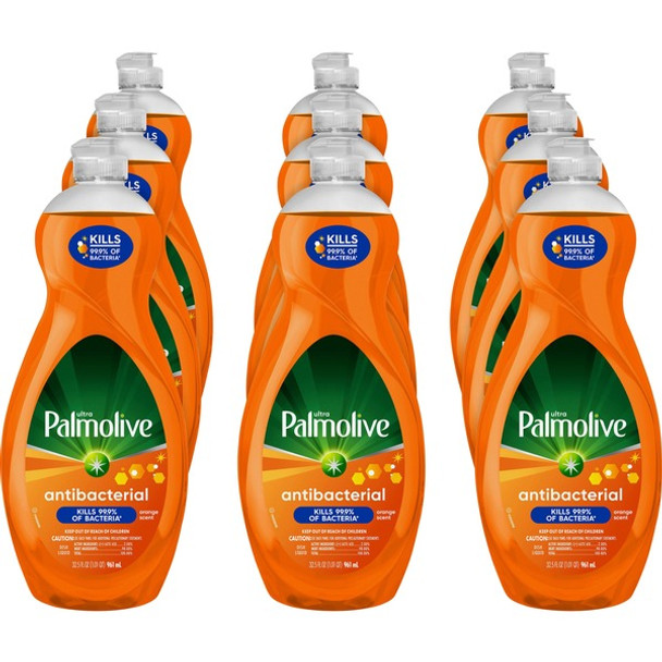 Palmolive Antibacterial Ultra Dish Soap - Concentrate - 35.2 fl oz (1.1 quart) - 9 / Carton - Orange