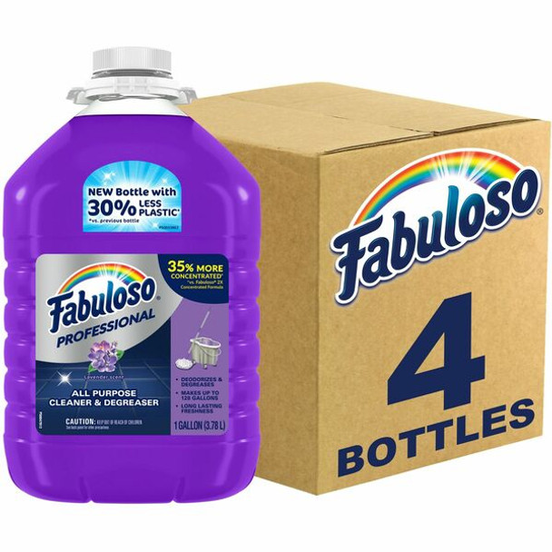 Fabuloso All-Purpose Cleaner - 128 fl oz (4 quart) - Lavender, Fresh ScentBottle - 4 / Carton - Purple