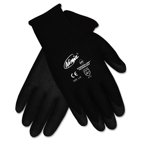 Ninja HPT PVC Coated Nylon Gloves, Medium, Black, 12 Pairs/Box