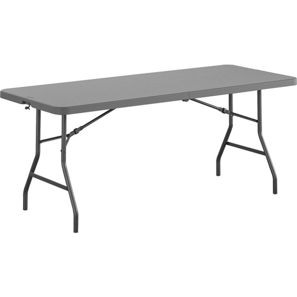 Dorel Zown Commercial Fold-in-Half Blow Mold Table - For - Table TopRectangle Top - Four Leg Base - 4 Legs x 72" Table Top Width x 30" Table Top Depth - 29.25" Height - Gray - High-density Polyethylene (HDPE), Resin - 1 Each