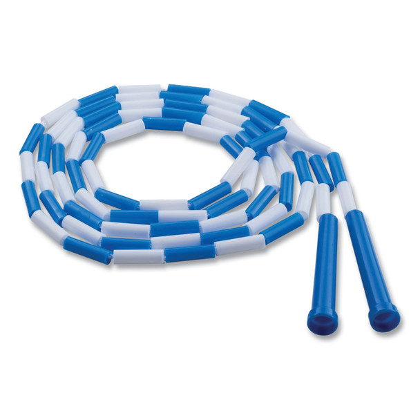 Segmented Plastic Jump Rope, 9 ft, Blue/White