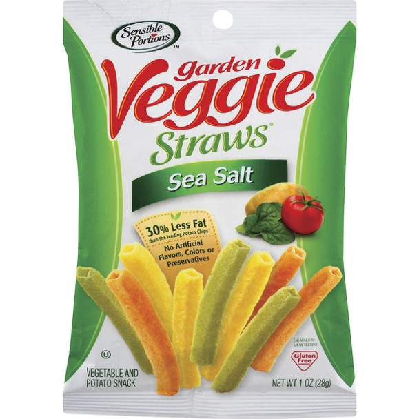 The Hain Celestial Sea Salt Garden Veggie Straws Snack - Gluten-free, Non-GMO, No Artificial Flavor, Preservative-free - Crunchy, Sea Salt - 1 oz - 24 / Carton