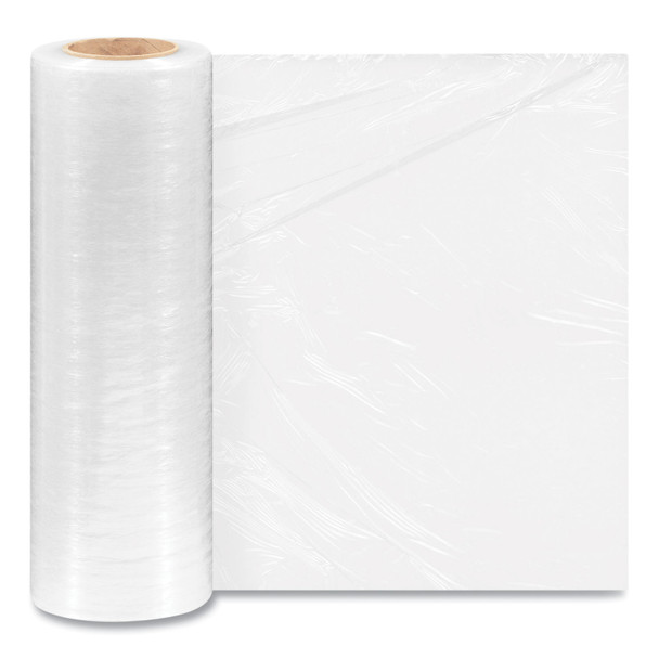 Extended Core Cast Stretch Wrap, 16" x 1,476 ft, 47-Gauge, Clear, 4/Carton