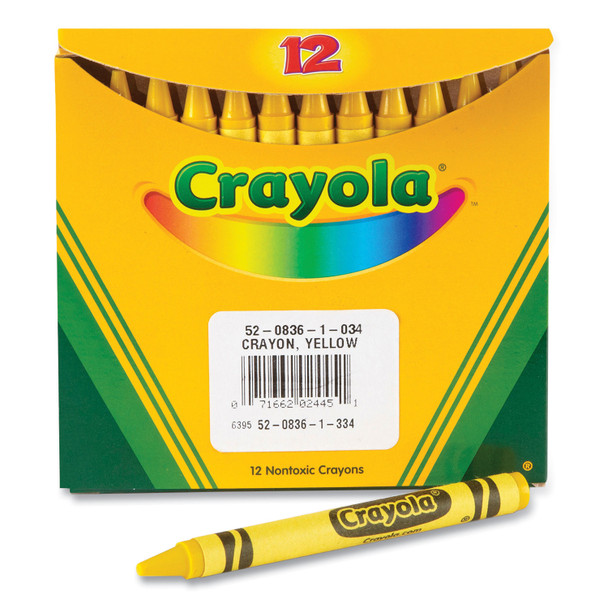 Bulk Crayons, Yellow, 12/Box