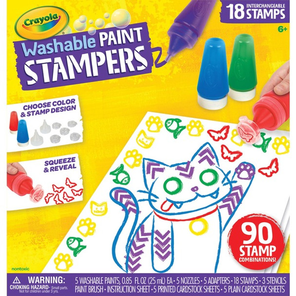 Crayola Washable Paint Stampers Set - 0.85 fl oz - 1 / Kit - Assorted