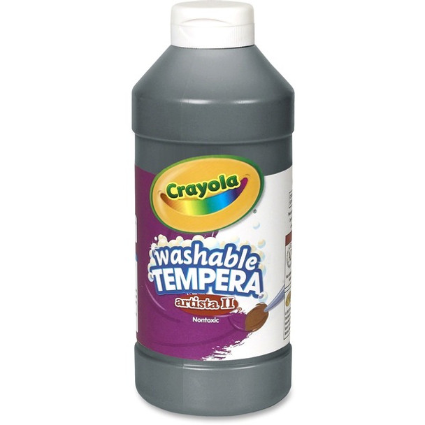 Crayola Artista II Washable Tempera Paint - 16 oz - 1 Each - Black