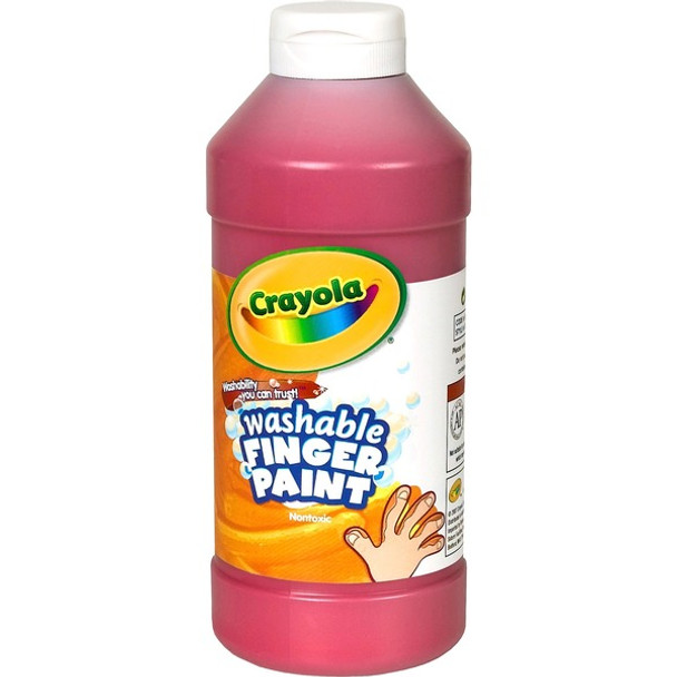 Crayola Washable Finger Paint - 16 fl oz - 1 Each - Red