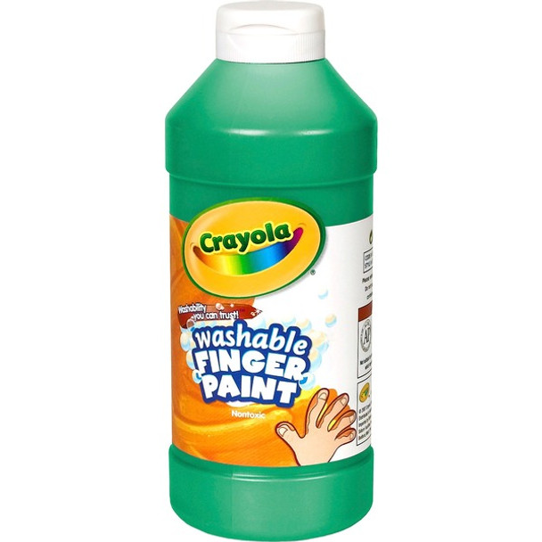 Crayola Washable Finger Paint - 16 fl oz - 1 Each - Green