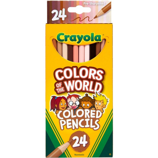 Crayola Colors of the World Colored Pencil - Assorted Lead - 24 / Pack