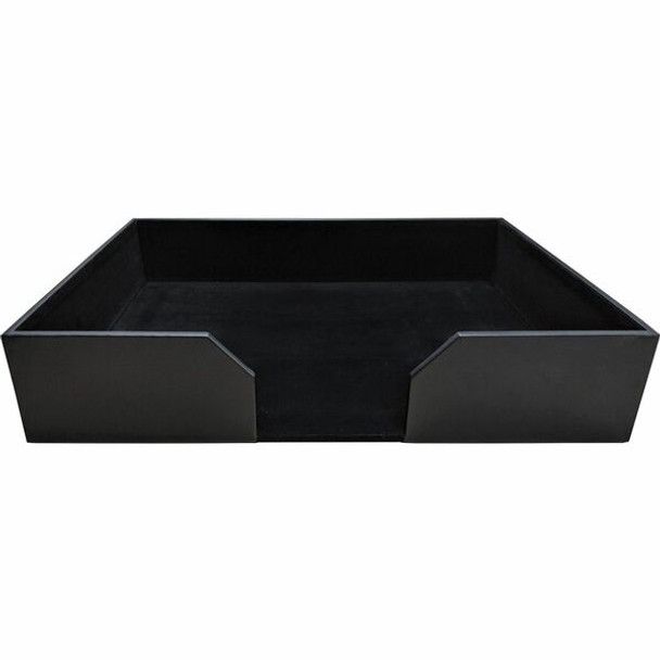 Dacasso Classic Leather Conference Pad Holder - 17" x 14" x - Leather, Felt, Fabric - 1 Each - Black