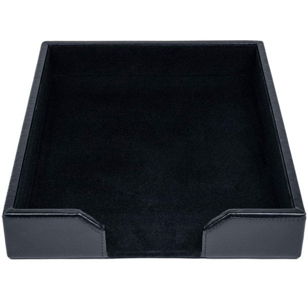 Dacasso Bonded Leather Letter Tray - 2" Height x 10.3" Width13.5" Length%Desktop - Black - Leather - 1 Each