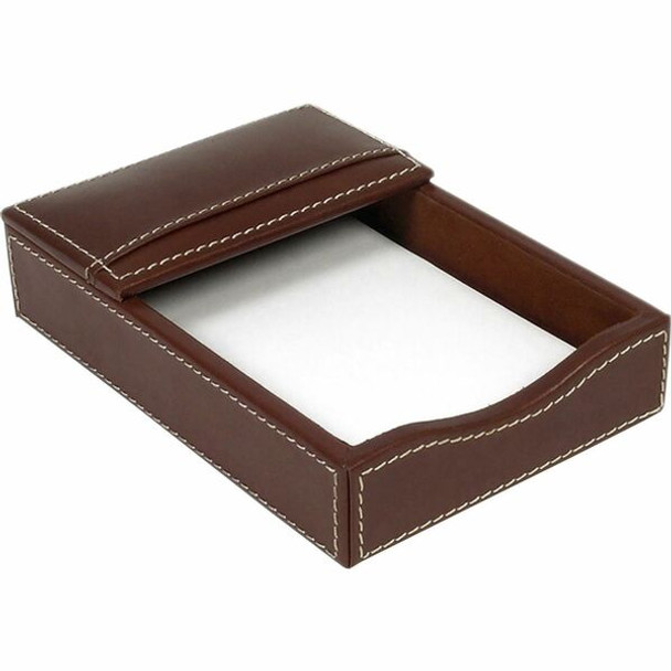 Dacasso Rustic Leather Double Legal-Size Trays - 1.8" x 4.8" x 7" x - Leather - 1 Each - Brown