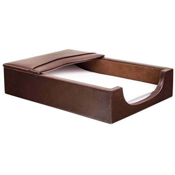 Dacasso Leather Memo Holder - 4" x 6" x - Leather - 1 Each - Brown