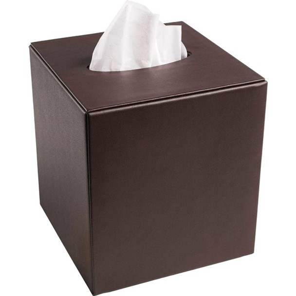 Dacasso Leather Tissue Box Cover - Leather, Velveteen