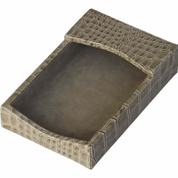 Protacini Breeze Beige Italian Patent Leather 4" x 6" Memo Holder - 4" x 6" x - Italian Leather, Suede - 1 Each - Breeze Beige