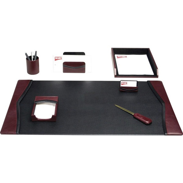 Dacasso Two-Toned Leather 7-Piece Desk Pad Kit - 1 Each