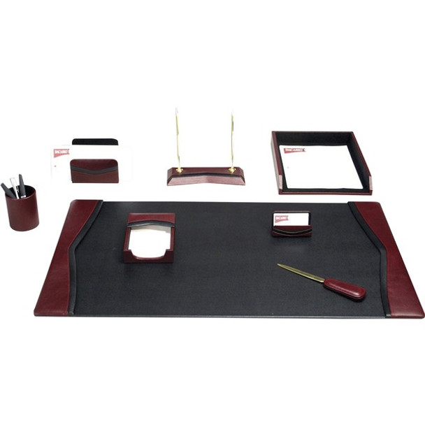 Dacasso Two-Toned Leather 8-Piece Desk Pad Kit - 1 Each