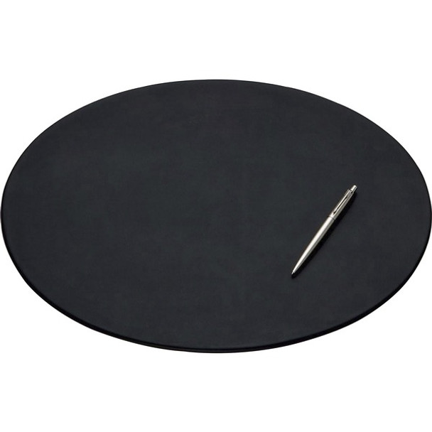 Dacasso Oval Conference Pad - 17" Width x 14" Depth - Felt Backing - Leather - Black