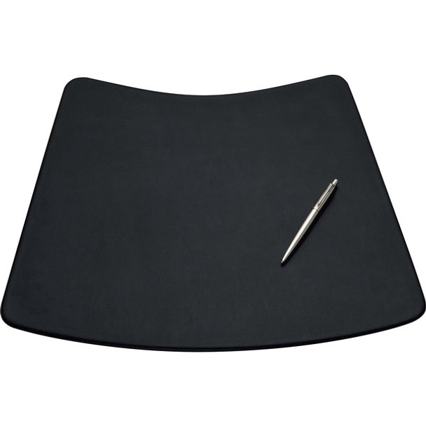 Dacasso Round Table Leather Conference Pad - Rectangular - 17" Width - Top Grain Leather - Black