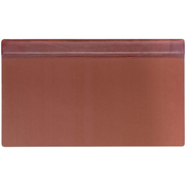 Dacasso Leather Top-Rail Desk Pad - Rectangular - 34" Width x 20" Depth - Felt Brown Backing - Top Grain Leather - Mocha