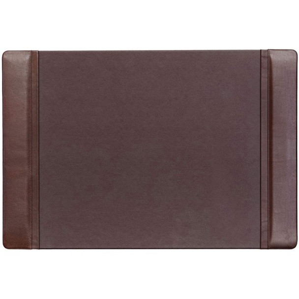 Dacasso Leather Side-Rail Desk Pad - Rectangular - 25.5" Width x 17.25000" Depth - Felt Brown Backing - Top Grain Leather - Chocolate Brown