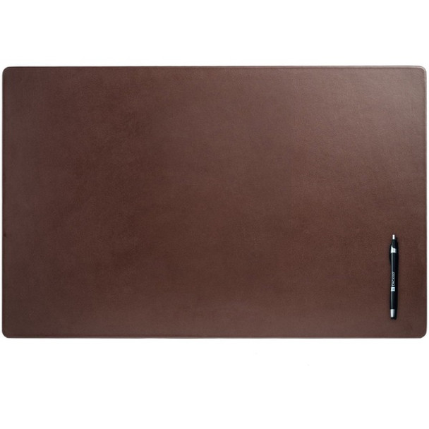 Dacasso Leather Desk Mat - Rectangular - 30" Width x 19" Depth - Felt - Leather - Chocolate Brown