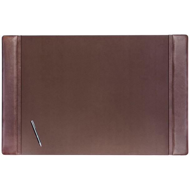 Dacasso Leather Desk Pad - Rectangular - 38" Width x 24" Depth - Velveteen - Leatherette - Chocolate Brown