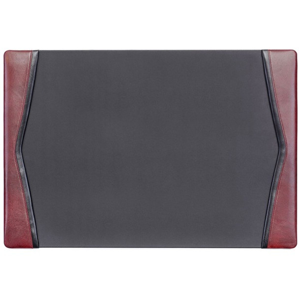 Dacasso Leather Side-Rail Desk Pad - Rectangular - 25.5" Width x 17.25000" Depth - Felt Black Backing - Leather - Burgundy