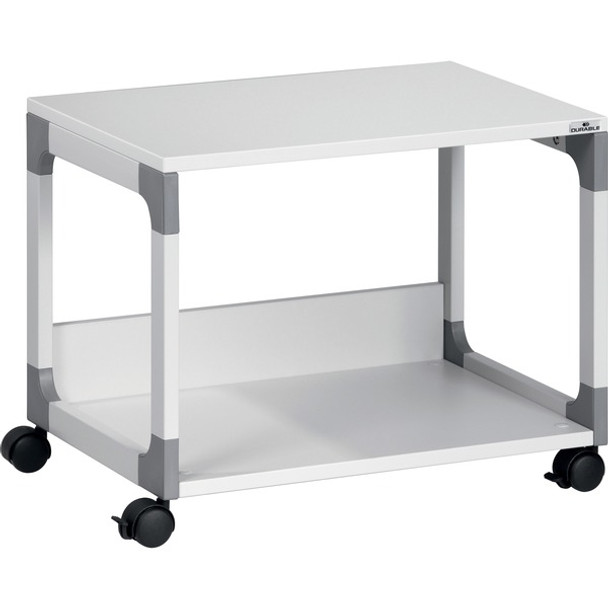 DURABLE System 48 Multifunction Trolley - 2 Shelf - 4 Casters - Plastic, Steel, Melamine Faced Chipboard (MFC) - x 23.6" Width x 17" Depth x 18.8" Height - Metal Frame - Gray - 1 Each