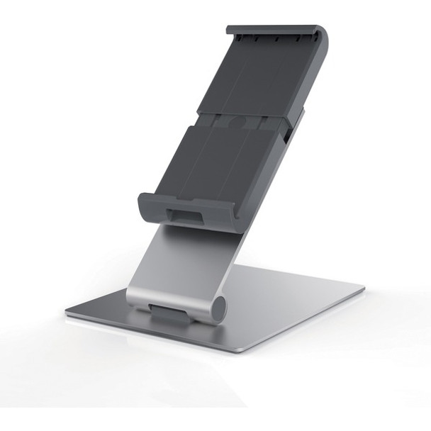 DURABLE&reg; TABLET HOLDER Desk Stand - Fits most 7"-13" Tablets, 360 Degrees Rotation with Anti-Theft Device, Silver/Charcoal