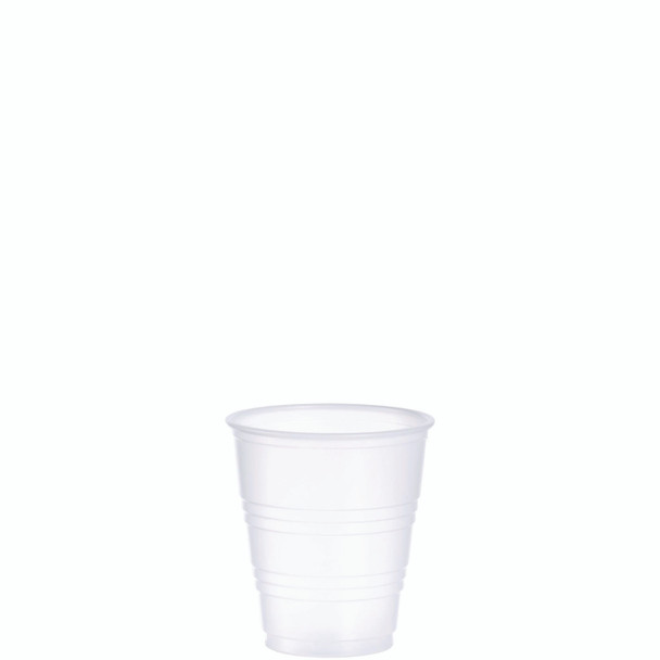 High-Impact Polystyrene Cold Cups, 5 oz, Translucent, 100 Cups/Sleeve, 25 Sleeves/Carton