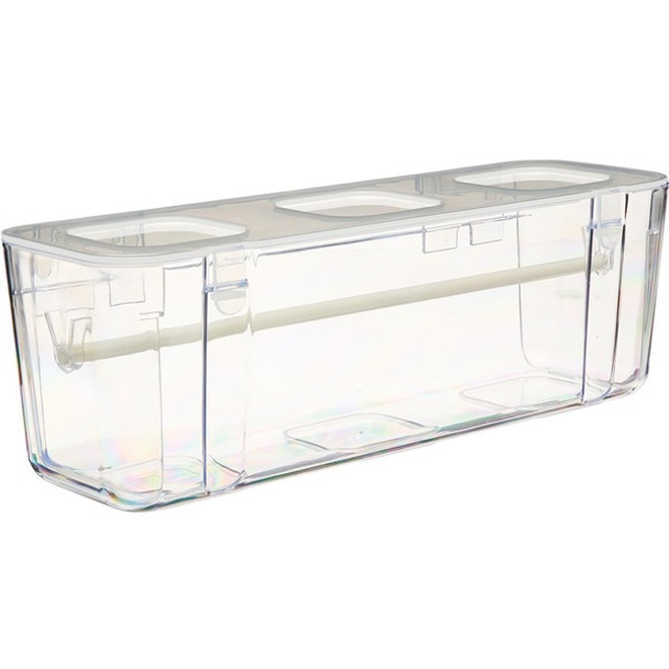 Deflecto Ribbon Dispenser - 4.4" Height x 13.3" Width x 4.2" DepthDesktop - Lid, Portable, Stackable, Wall Mountable - Clear - Plastic, Polypropylene - 1 Each