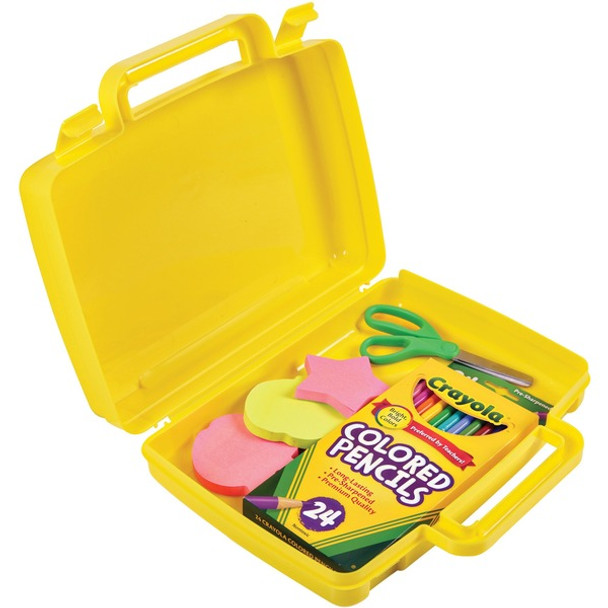 Deflecto Antimicrobial Storage Case Yellow - External Dimensions: 8.6" Width x 10.2" Depth x 2.7" Height - Snap-tight Closure - Plastic - Yellow - For Photo, Art/Craft Supplies