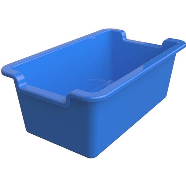 Deflecto Antimicrobial Rectangular Storage Bin - 5.1" Height x 13.2" Width x 8.1" Depth - Antimicrobial, Lightweight, Mold Resistant, Mildew Resistant, Handle, Portable, Stackable - Blue - Polypropylene - 1 Each