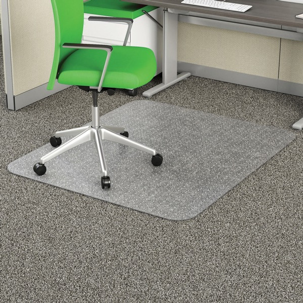 Deflecto EconoMat Chair Mat - Commercial, Carpet - 48" Length x 36" Width x 0.10" Thickness - Rectangular - Clear - 1Each