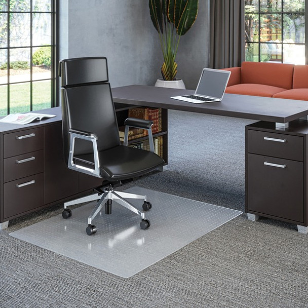 Deflecto EconoMat Chair Mat - Carpeted Floor - 53" Length x 45" Width x 62.5 mil Thickness - Rectangular - Polycarbonate - Clear - 1Each
