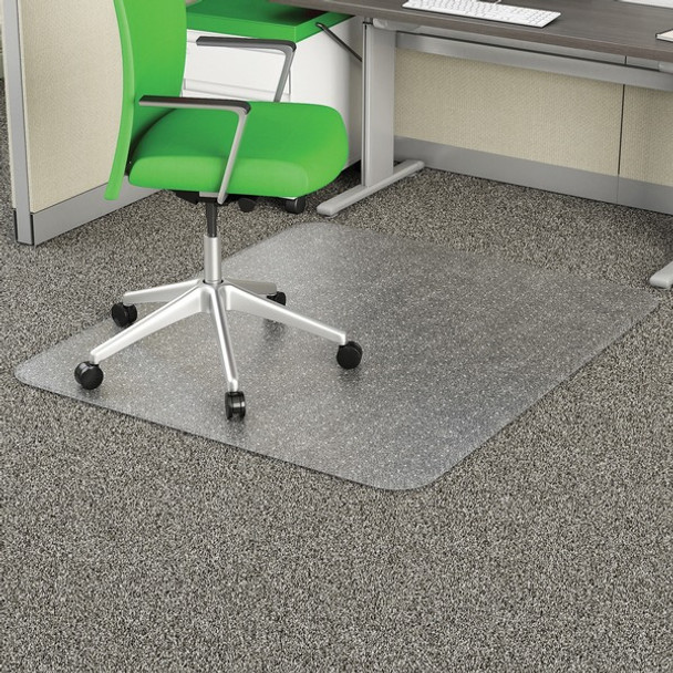 Deflecto EconoMat Chair Mat - Commercial, Carpet - 60" Length x 46" Width x 0.10" Thickness - Rectangular - Clear - 1Each