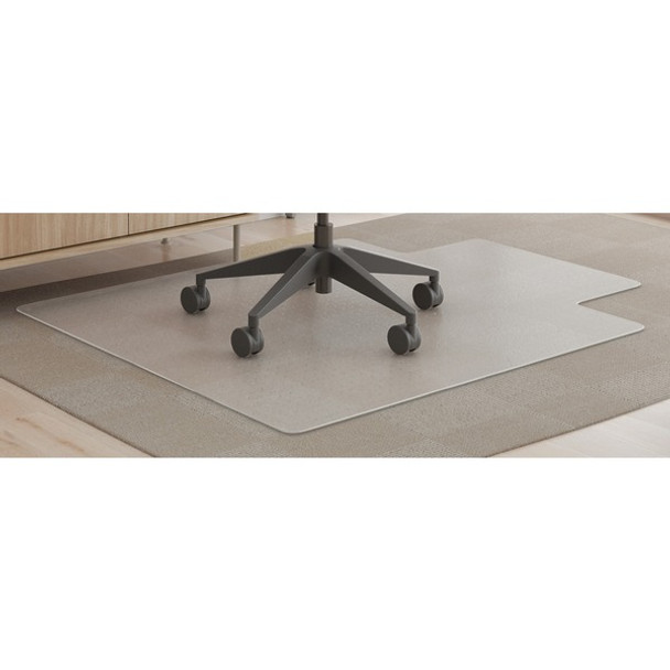 Deflecto SuperMat+ Chairmat - Medium Pile Carpet, Home Office, Commercial - 53" Length x 45" Width x 0.50" Thickness - Rectangular - Polyvinyl Chloride (PVC) - Clear - 1 / Carton