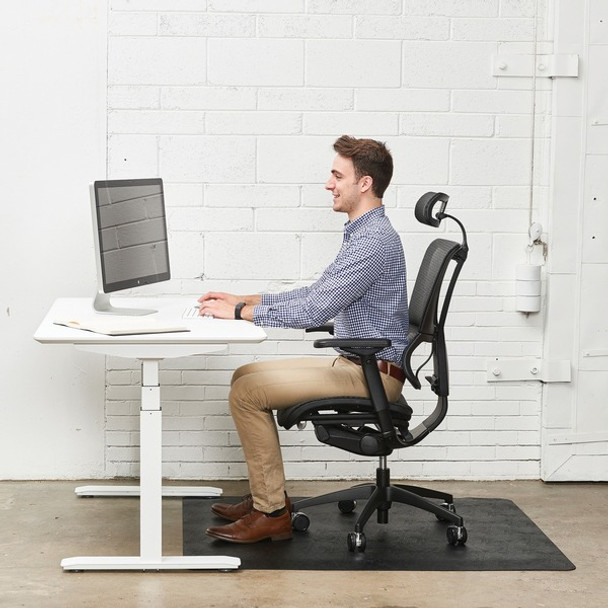 Deflecto Ergonomic Sit-Stand Chair Mat for Multi-surface - Workstation - 60" Length x 46" Width x 0.80" Depth - Rectangular - Foam - Black - 1Each