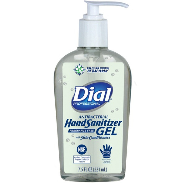 Dial Hand Sanitizer - 7.5 fl oz (221.8 mL) - Pump Bottle Dispenser - Kill Germs - Hand - Clear - Fragrance-free, Dye-free - 1 Each