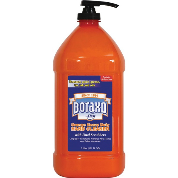 Dial Heavy-Duty Hand Cleaner - 101.4 fl oz (3 L) - Pump Bottle Dispenser - Grease Remover, Grime Remover, Ink Remover, Tar Remover, Paint Remover - Hand, Skin - Moisturizing - Orange - Heavy Duty - 1 Each