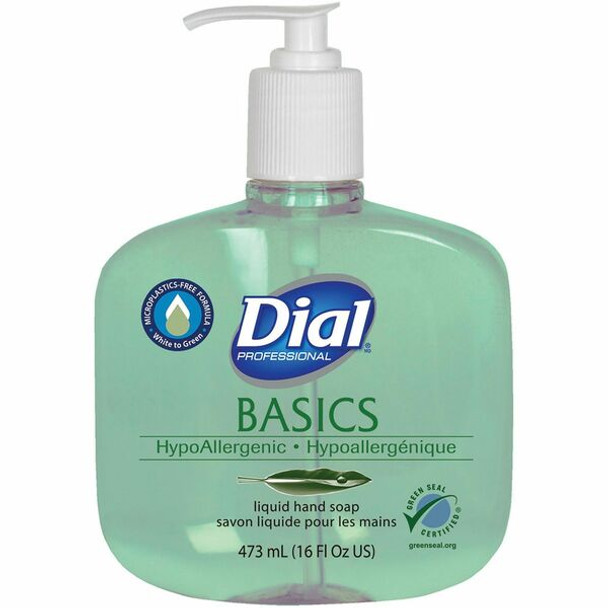 Dial Basics Liquid Hand Soap - 16 fl oz (473.2 mL) - Hand, Healthcare, School, Office, Restaurant, Daycare - Green - 1 Each