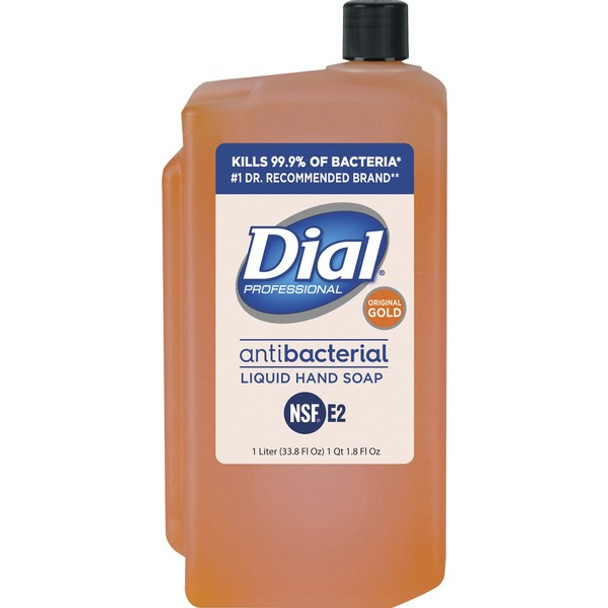 Dial Gold Antibacterial Liquid Hand Soap Refill - 33.8 fl oz (1000 mL) - Kill Germs - Skin, Hand - Orange - 1 Each