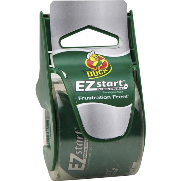 Duck Brand EZ Start Packaging Tape Dispenser - 22.20 yd Length x 1.88" Width - 2.60 mil - Dispenser Included - Tear Resistant, Split Resistant - For Sealing, Packing - 1 / Roll - Clear